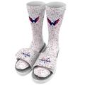 Men's ISlide White Washington Capitals Speckle Socks & Slide Sandals Bundle