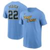 Men's Nike Christian Yelich Powder Blue Milwaukee Brewers City Connect Name & Number T-Shirt