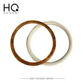 HUANQI 2021 Bracelet géométrique en résine acrylique Beige Bracelet à motif d'encre rond pour femmes