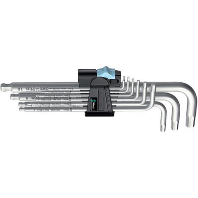 Wera - 3950/9 Hex-Plus Stainless 1 Winkelschlüsselsatz metrisch Edelstahl 9-teilig