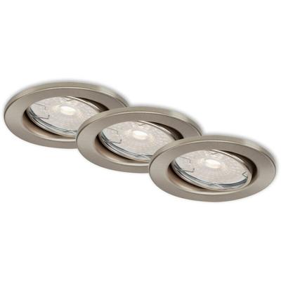 Briloner - led Einbauleuchten dimmbar schwenkbar 3er Set GU10 5,5W silber Ø8,6cm Image