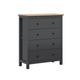 Commode 4 tiroirs gris anthracite et naturel