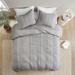 Urban Habitat Emery Grey 3 Piece Cotton Gauze Waffle Weave Duvet Cover Set