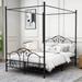 Aufank Vintage Four Post Metal Canopy Bed Frame