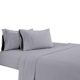 Matt 4 Piece Queen Bed Sheet Set, Soft Organic Cotton, Light Gray