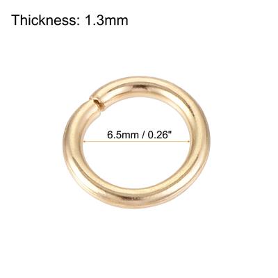 6.5mm Metal O Rings Non-Welded for Straps Bags Belts Gold Tone 20pcs - Gold Tone