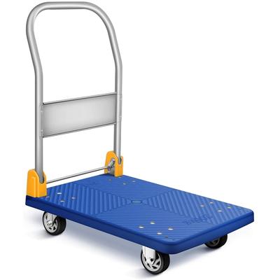 Foldable Push Hand Cart,Platform Truck with 440lb Weight Capacity and 360 Degree Swivel Wheels