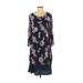 Old Navy Casual Dress - Shift: Blue Floral Dresses - Women's Size Small