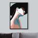 IDEA4WALL Stylish Portrait Of Highlight Side Profile Fashion Woman Framed On Canvas Print Canvas in Black | 24 H x 16 W x 1.5 D in | Wayfair