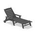 Rosecliff Heights Grzedzinska Reclining Outdoor Lounge Adirondack Chair in Gray | 36.34 H x 25 W x 70 D in | Wayfair