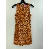 Kate Spade New York Dresses | Kate Spade New York Sheath Dress Xs Brown B21-10 Animal Leopard Print Womens | Color: Brown | Size: Xs