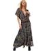 Free People Dresses | Free People Furnished Floral Maxi Dress | Color: Black/Tan | Size: 6