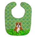 Caroline's Treasures Shamrocks Baby Bib, English Bulldog Red White, Large