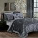 Prime Linens Crushed Velvet Quilted Bedspread Comforter Set 3 Piece Super Soft Bed Throw Diamond with 2 Pillow Cases (Dark Grey, Super King 3 Piece)
