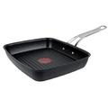 Tefal E2454144 Jamie Oliver Cook’s Classics Grill Pan Non-Stick, Oven-Safe, Induction, Riveted Handle, Hard Anodised Aluminium, Black, 27 cm x 23 cm Grill Pan