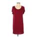 Garage Casual Dress - Shift: Burgundy Print Dresses - Women's Size Small