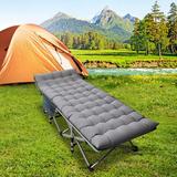 JTANGL Folding Bed, Three Fold Bed w/ Different Colors & Styles Outdoor, Indoor in Gray | 15 H x 28 W x 75 D in | Wayfair K16ZDC-29BGRY@LXLW