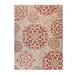 Red 114 x 78 x 0.25 in Area Rug - Gertmenian Paseo Emilia/Ivory Scrolled Medallion Indoor/Outdoor Flatweave Area Rug | Wayfair 19553