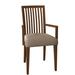 Saloom Furniture Skyline Slat Back Arm Chair Wood/Upholstered in Blue/Brown | 36 H x 20 W x 22 D in | Wayfair 24AU-Aurora-Chambray