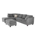 Gray Sectional - Ebern Designs Sonje Cotton Left Hand Facing Modular Sofa & Chaise w/ Ottoman Cotton | Wayfair 6449C6F98FDF4A52B1362A96728017DF