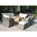 Winston Porter Coltson 10 Piece Sofa Seating Group w/ Cushions Synthetic Wicker/All - Weather Wicker/Wicker/Rattan in Brown/Gray | Outdoor Furniture | Wayfair
