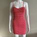Free People Dresses | Free People Red Eyelet Patterned Motif Body Con Dress | Color: Red/White | Size: Xs