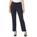 Plus Size Women's Right Fit® Moderately Curvy Slim Leg Pant by Catherines in Midnight White Pinstripe (Size 34 W)