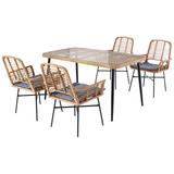 my Flair Garten-Essgruppe, (5 tlg.), 1 Tisch, 4 Stühle beige Garten-Essgruppe Gartenmöbel-Sets Gartenmöbel Gartendeko