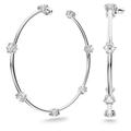 Swarovski Constella Hoop, Pair of White Crystal, Rhodium Plated Hoop Earrings, from the Constella Collection