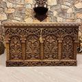 Bridesh Carved Walnut Chest Wooden box Storage Trunk Coffee Table Cedar Chest (Design 9)