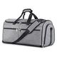 Carry on Garment Bag for Travel, Bukere Convertible Travel Duffel Suit Bag with Shoe Compartment, Detachable Shoulder Strap, 2 in 1 Weekender Suit Bag for Men Women, Grey, Garment Bag for Travel