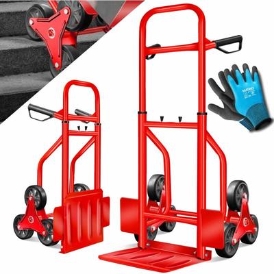 Treppenkarre Sackkarre 200kg Transportkarre Treppensteiger Stapelkarre Rot - Masko Image