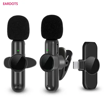 Microphone Lavalier sans fil portable audio vidéo HD micro statique pour iPhone ordinateur