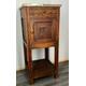 Carved French Antique Bedside Table Cupboard Cabinet With Marble Top (LOT 1384)