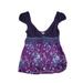 Free People Tops | Free People Women's Size 2 Boho Bohemian Top Sheer Crochet Knit Purple Floral | Color: Purple | Size: 2