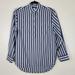 J. Crew Tops | J Crew Band Collar Popover In Indigo Stripe Shirt | Color: Blue/White | Size: 00