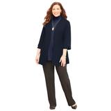 Plus Size Women's Suprema® 3/4-Sleeve Cardigan by Catherines in Navy (Size 6X)