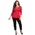 Plus Size Women's Curvy Collection Crisscross Top by Catherines in Classic Red (Size 6X)