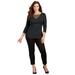 Plus Size Women's Curvy Collection Crisscross Top by Catherines in Black (Size 2X)