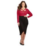 Plus Size Women's Curvy Collection French Twist Top by Catherines in Classic Red (Size 2X)