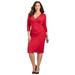 Plus Size Women's Curvy Collection Wrap Dress by Catherines in Classic Red (Size 4X)