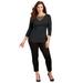 Plus Size Women's Curvy Collection Crisscross Top by Catherines in Black (Size 3XWP)