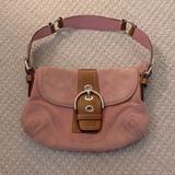 Coach Bags | Coach Shoulder Purse Pink Suede With Brown Accents Great Condition Easy To Clean | Color: Brown/Pink | Size: Os