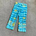 Lilly Pulitzer Jeans | Lilly Pulitzer Beach Themed Cropped Pants In Blue Us2 - N | Color: Blue/Yellow | Size: 2