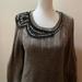 Giani Bernini Sweaters | Gianni Bini Wool Alpaca Blend,Gray/Black L/S Beaded Neck Sweater, Size L | Color: Black/Gray | Size: L