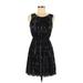 Forever 21 Casual Dress - Mini Scoop Neck Sleeveless: Black Solid Dresses - Women's Size Small