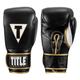 TITLE Boxeo Mexican Leather Training Gloves Quatro Hook & Loop Velcro Glove (14oz, Black/White)