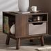 George Oliver Mootrey Mid-Century Modern Walnut & Grey Two-Tone Finished Wood Nightstand Wood in Brown | 17.68 H x 18.5 W x 15.28 D in | Wayfair
