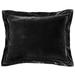 Rosdorf Park Annita Solid Faux Silk Velvet Flanged Romantic Western 27x39 inch Dutch Euro Pillow Down/Feather in Black | Wayfair