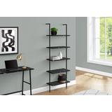 "Bookshelf / Bookcase / Etagere / Ladder / 5 Tier / 72""H / Office / Bedroom / Metal / Laminate / Black Marble Look / Black / Contemporary / Modern - Monarch Specialties I 3684"